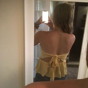 Strapless yellow top